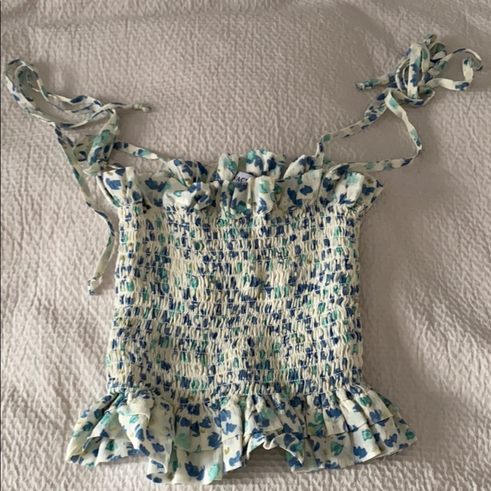 NEW Olivaceous Floral Tube Top w/ tie straps.S
